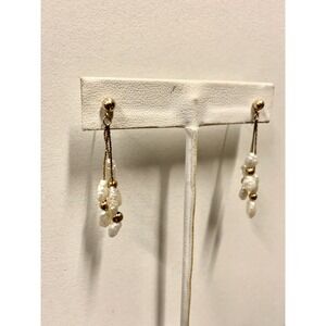 Vintage 14K South Sea Rice Pearl Dangle Earrings